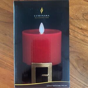 Luminara Red Santa's Belt Pillar Flameless Candle NEW!!!